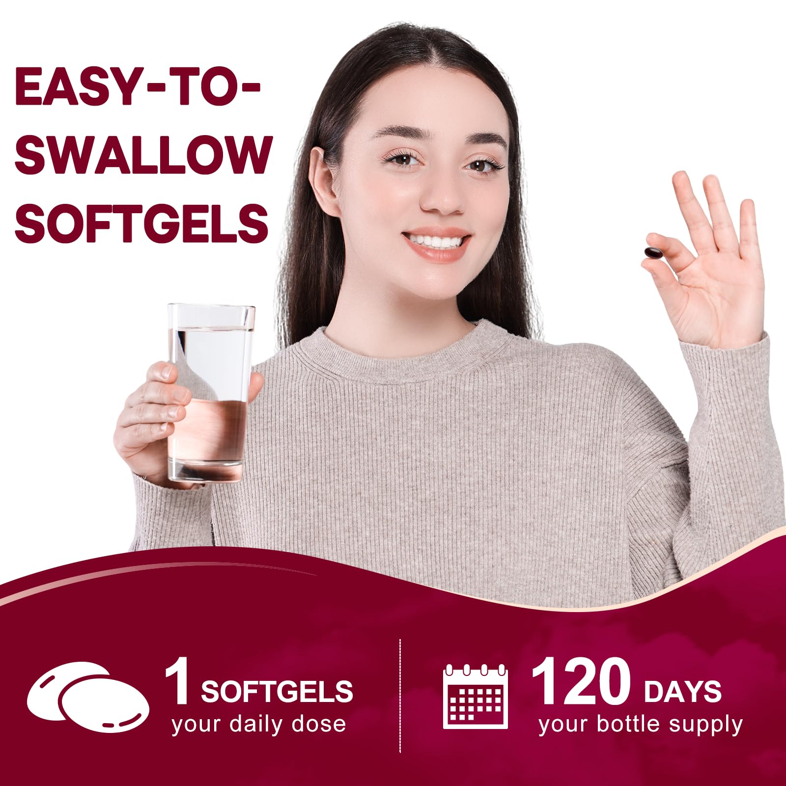 BEWORD Astaxanthin Softgels 12mg on a wooden table