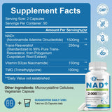 BEWORD Liposomal NAD+ Resveratrol 2000mg capsules in hand