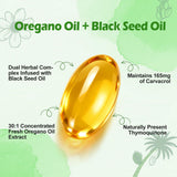BEWORD Oregano Oil & Black Seed Oil Capsules back view