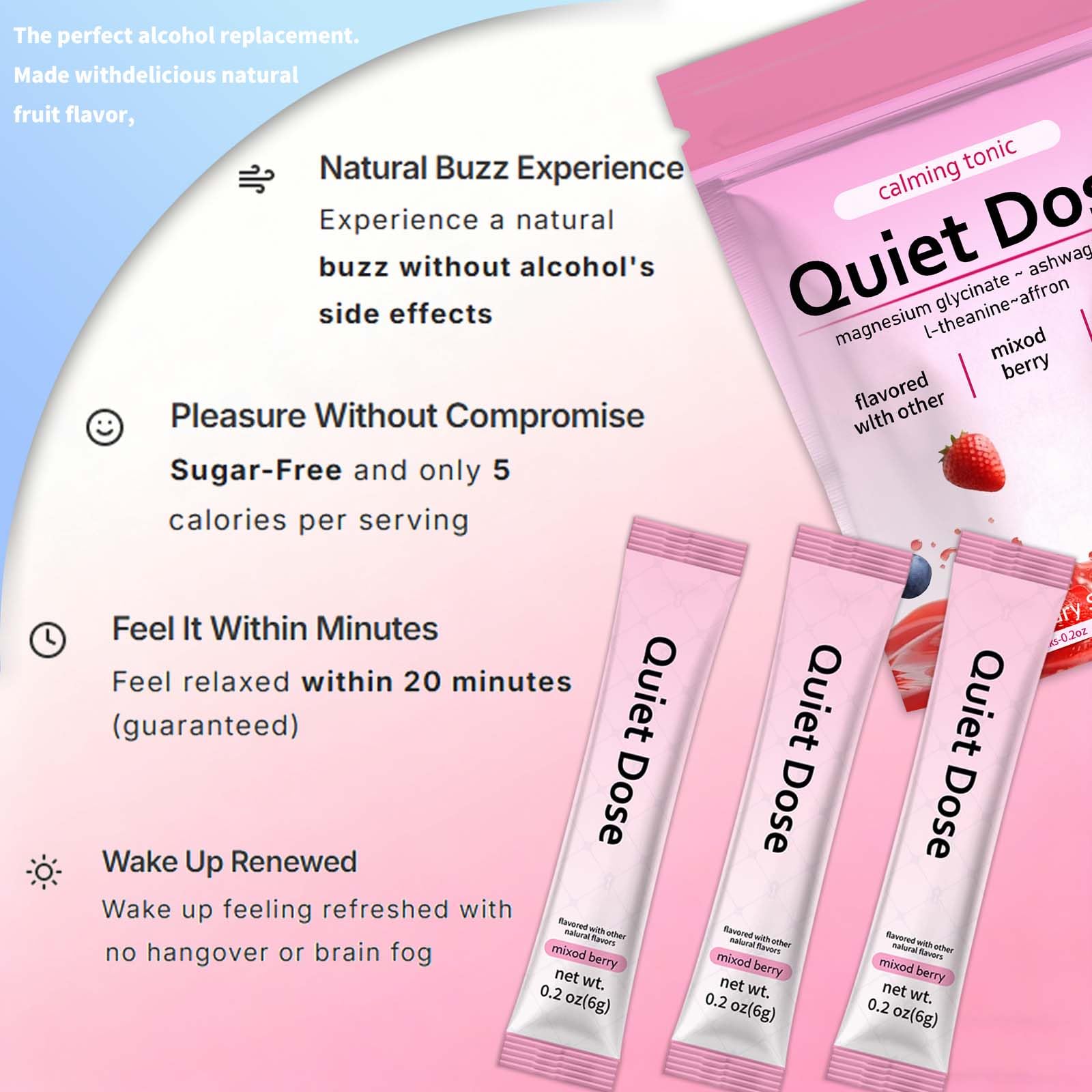 Bexelora Quiet Dose Calm Magnesium Powder packaging side view