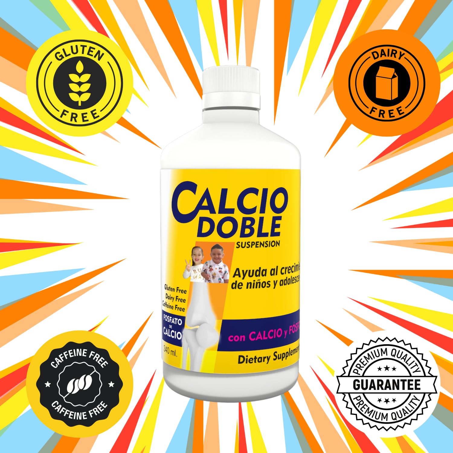 Beyodexa B Calcio Doble Calcium Supplement with a glass