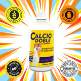 Beyodexa B Calcio Doble Calcium Supplement with a glass