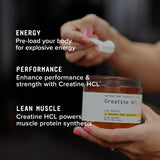 BEYOND RAW Creatine HCl 209g close-up of product label