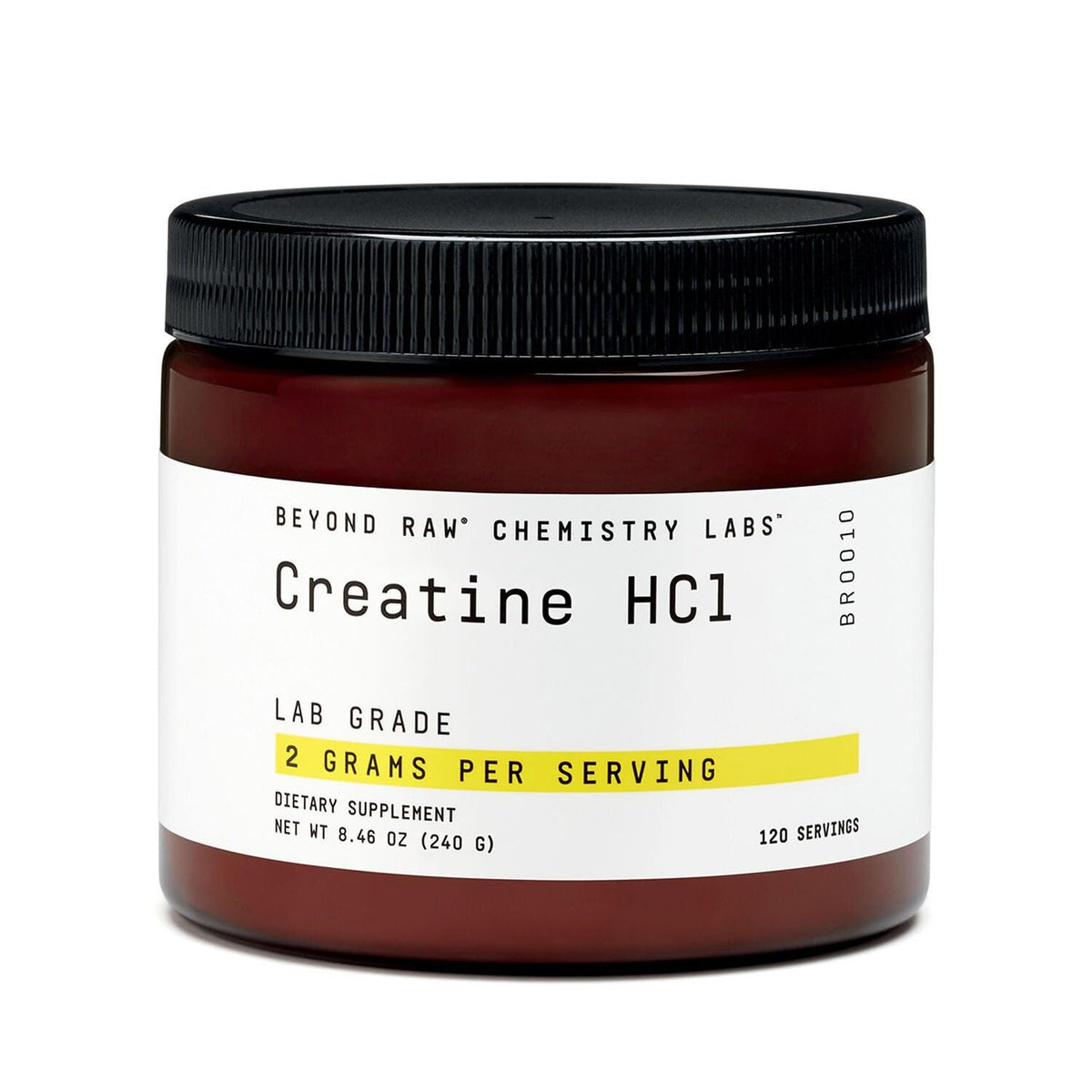 BEYOND RAW Creatine HCl 209g front view with packaging