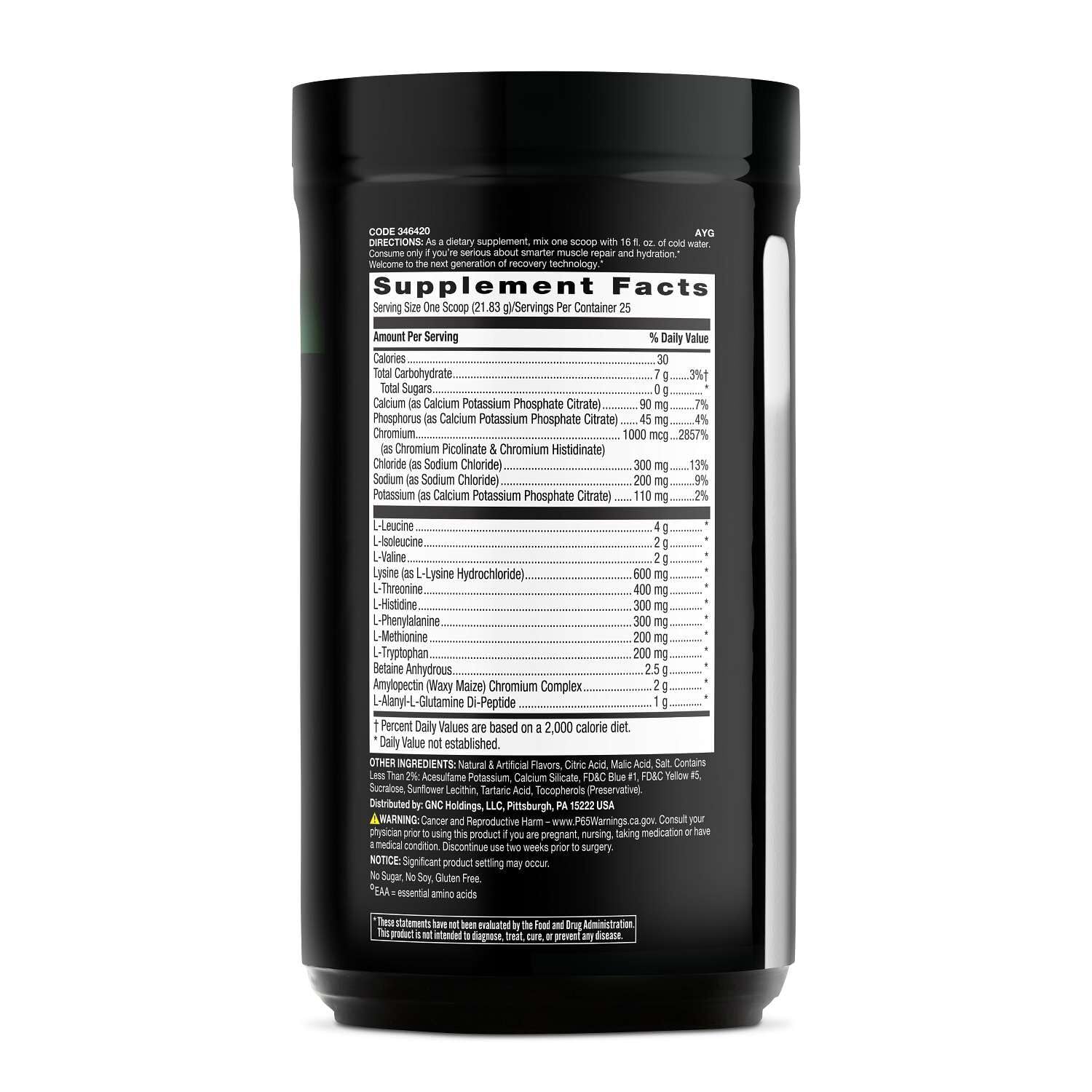 BEYOND RAW Precision Amino 649g packaging showing peach mango iced tea flavour