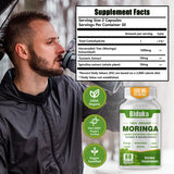 Biduka Moringa Leaf Powder Capsules 1000mg capsules on a table
