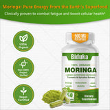 Biduka Moringa Leaf Powder Capsules 1000mg packaging details