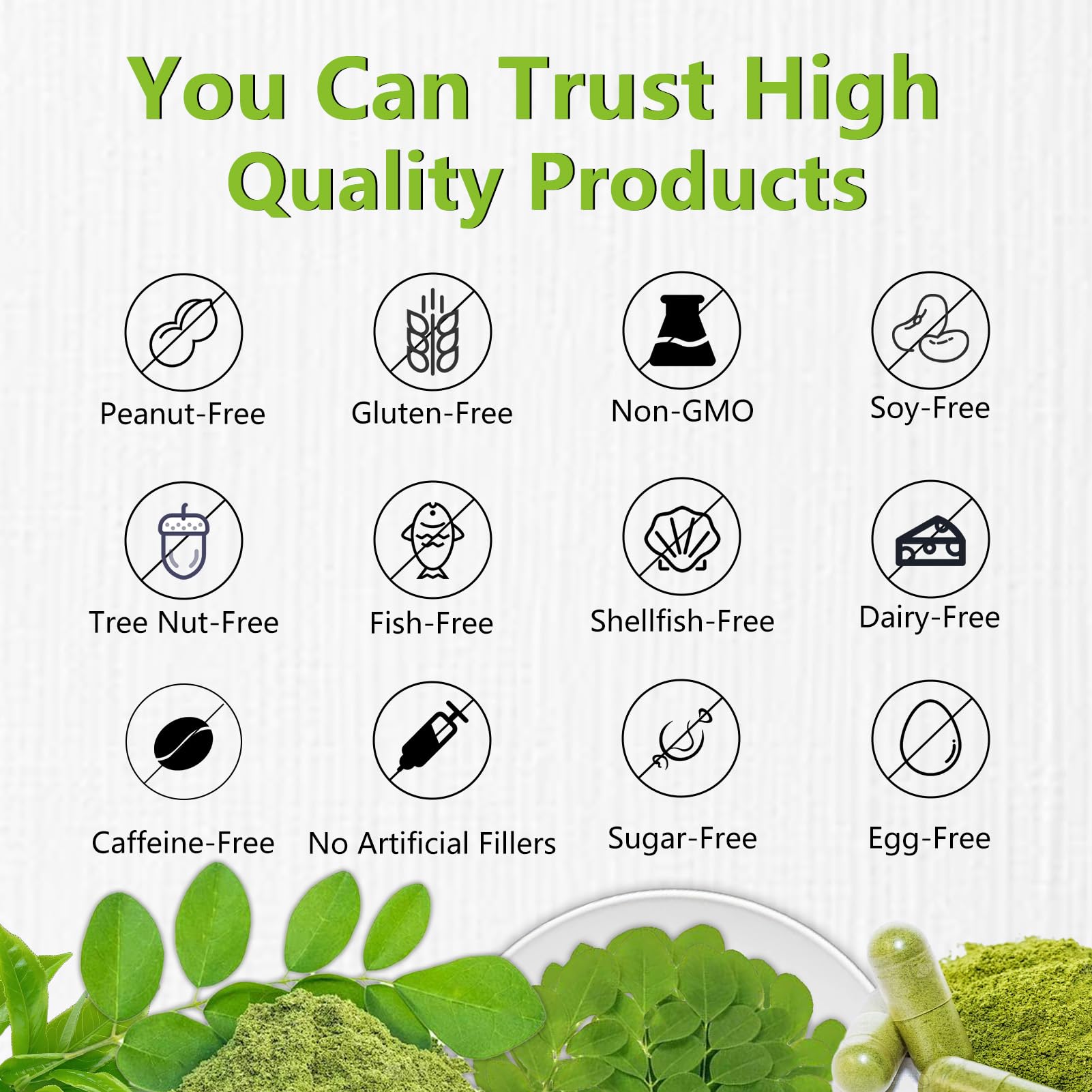 Biduka Moringa Leaf Powder Capsules 1000mg with measuring spoon