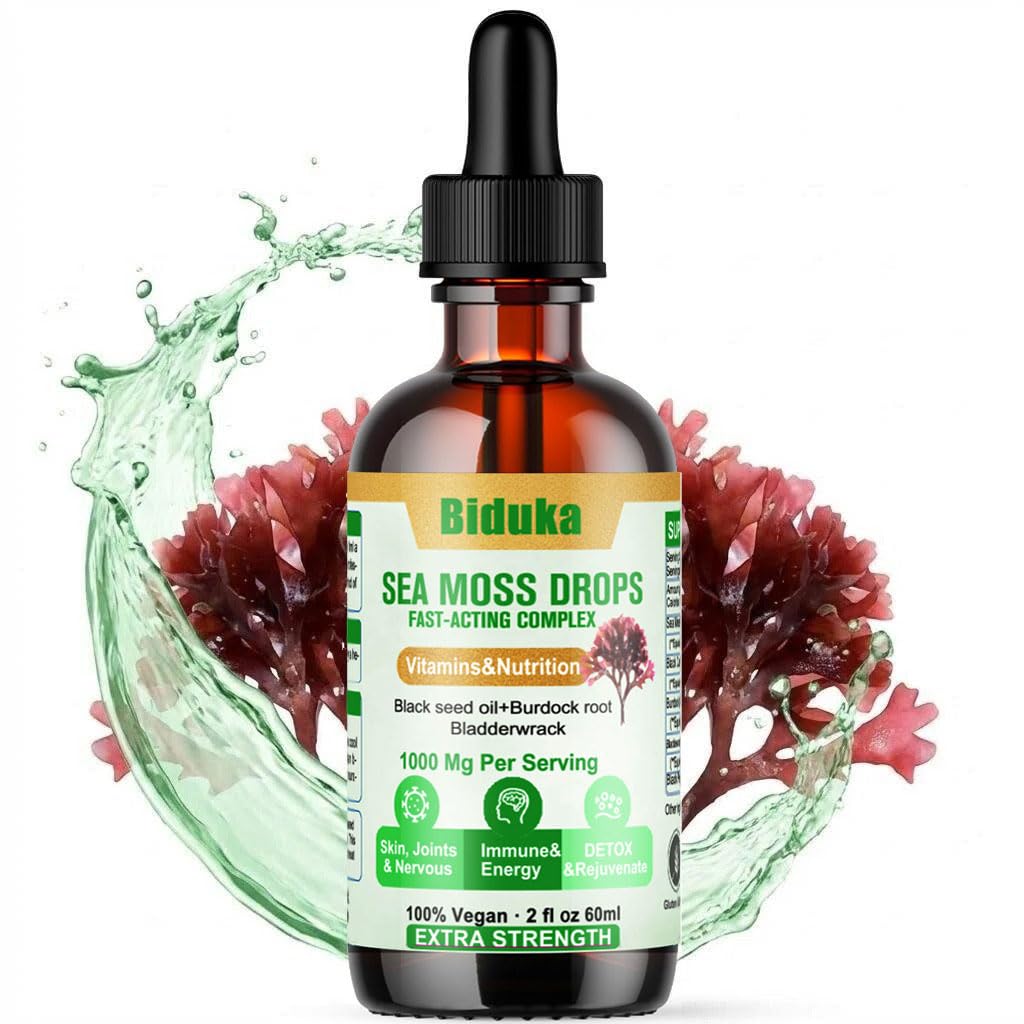 Biduka Sea Moss Drops 150g front view with label
