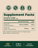 BienRaíz Vitamin D3 + K2 capsules in a hand