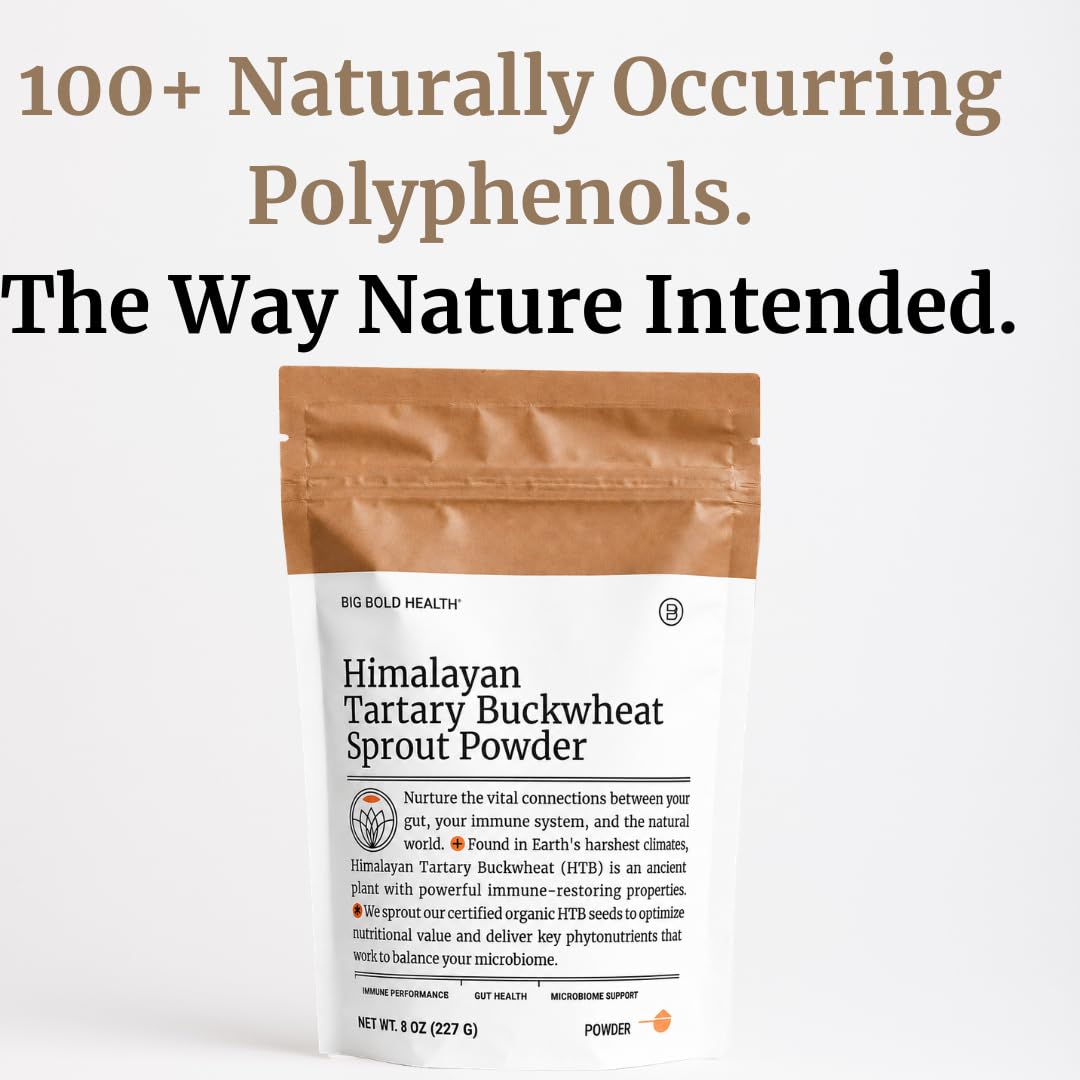 BIG BOLD HEALTH Himalayan Tartary Buckwheat Powder back view with nutritional information