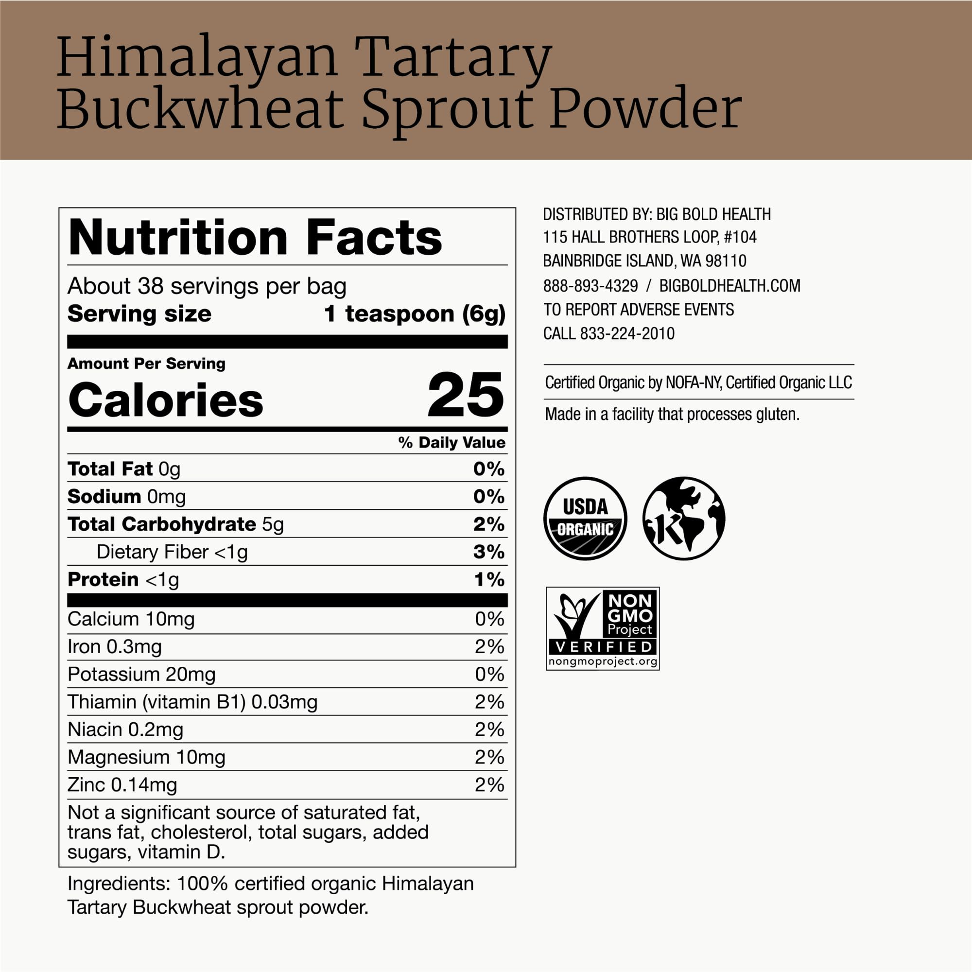 BIG BOLD HEALTH Himalayan Tartary Buckwheat Powder in a bowl with yogurt