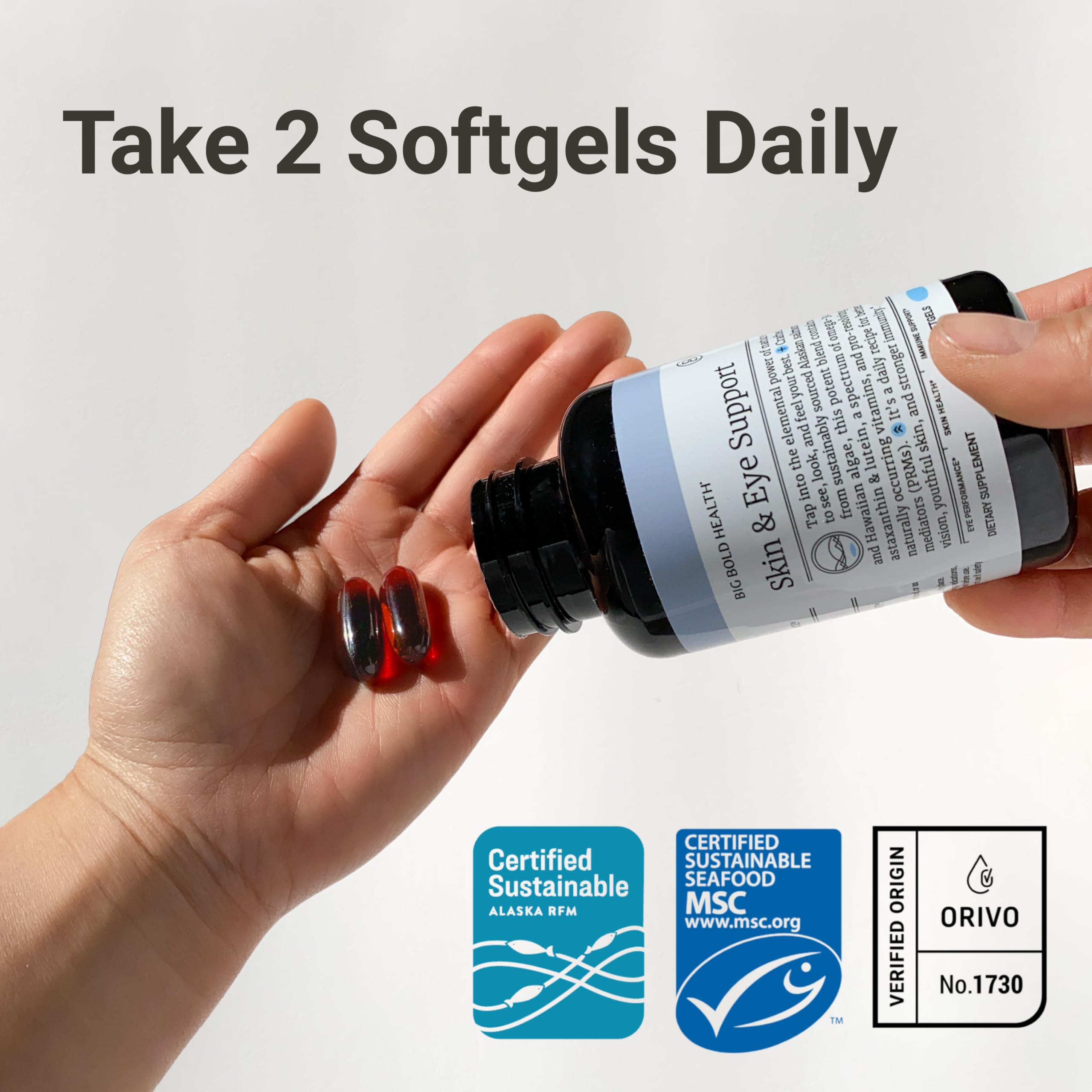 BIG BOLD HEALTH Omega-3 Lutein Supplement capsules on a table
