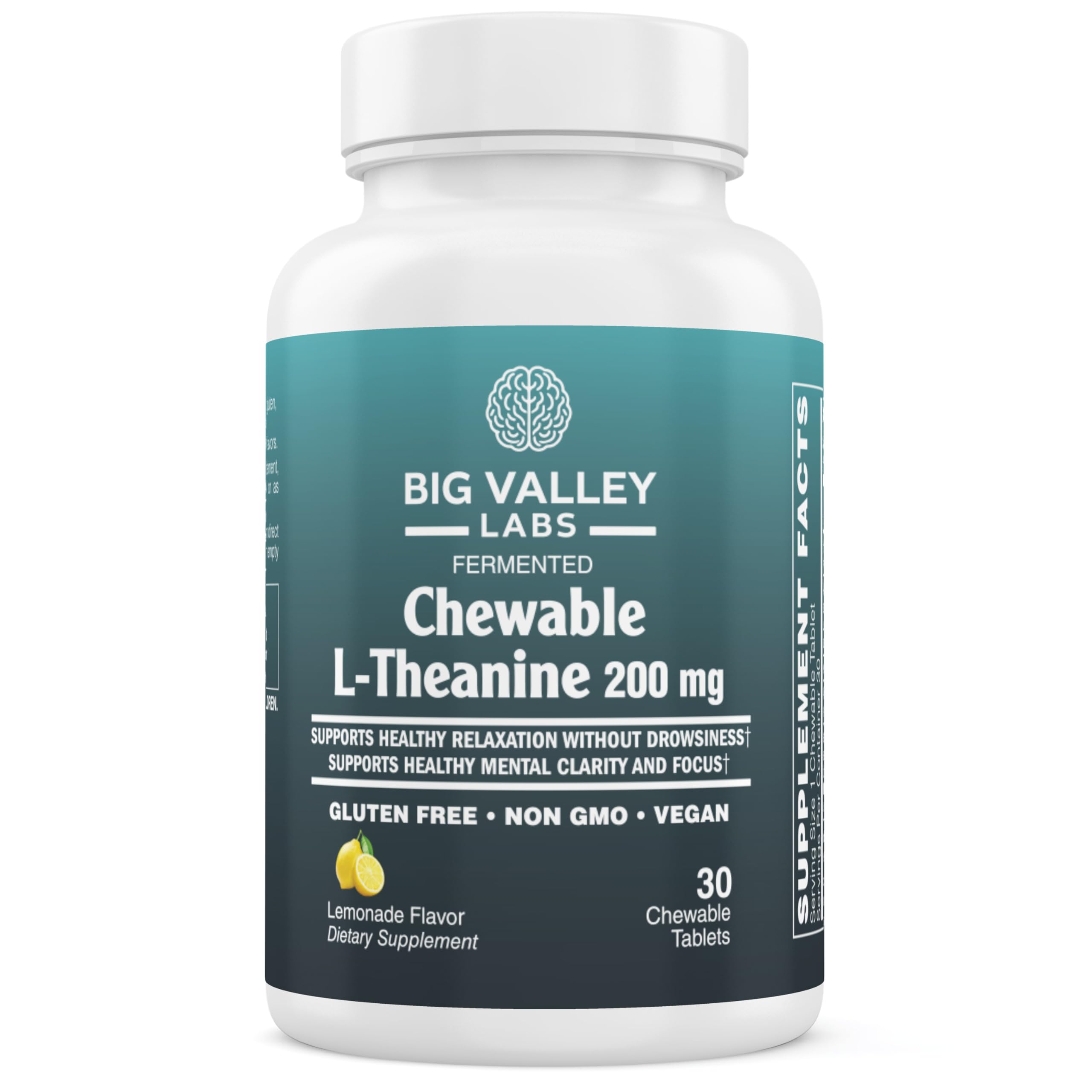 Big Valley Labs L-Theanine 200 mg chewable tablet front view