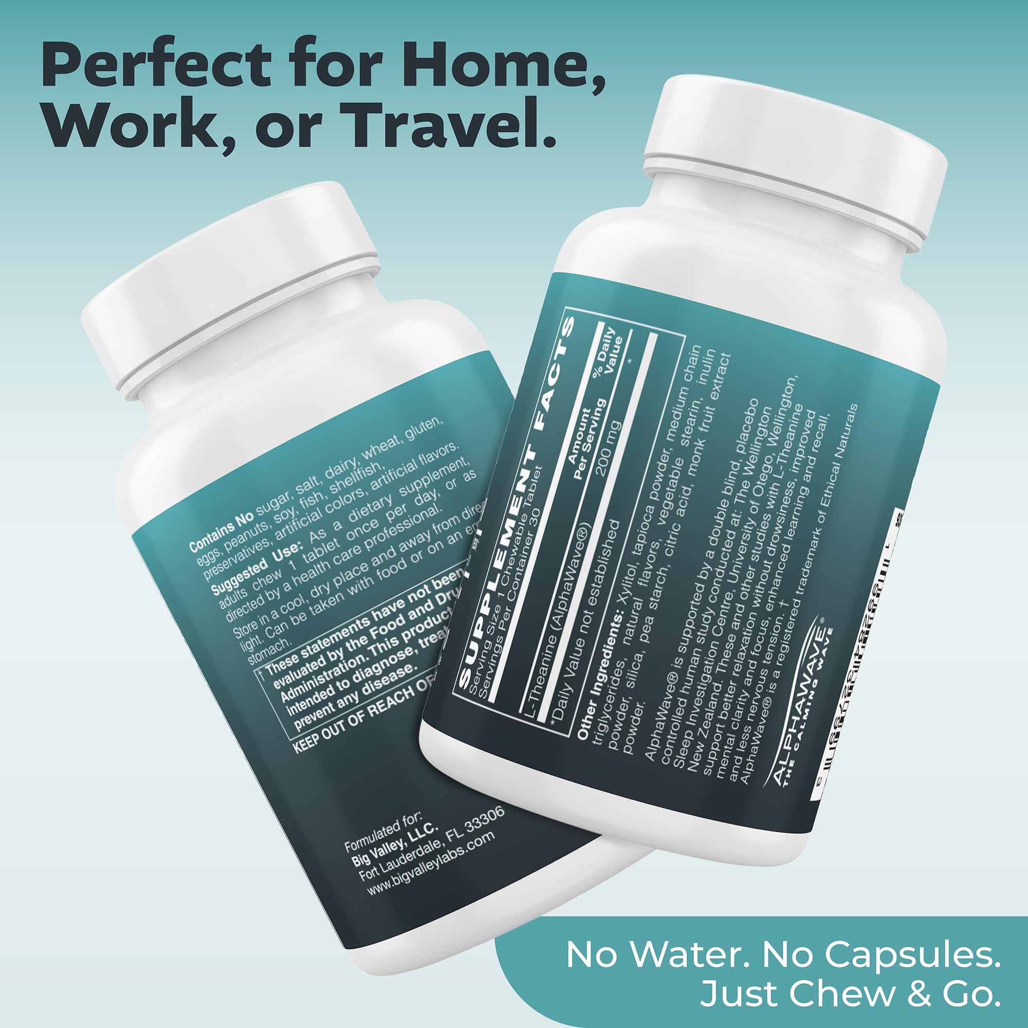 Big Valley Labs L-Theanine chewable tablets with fresh lemons