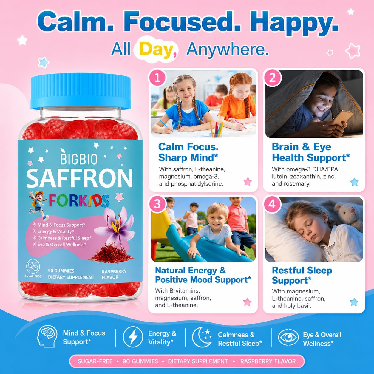 BIGBIO Saffron for Kids Gummies ingredients list