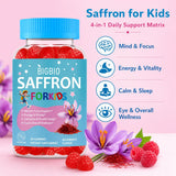 BIGBIO Saffron for Kids Gummies with a child holding them