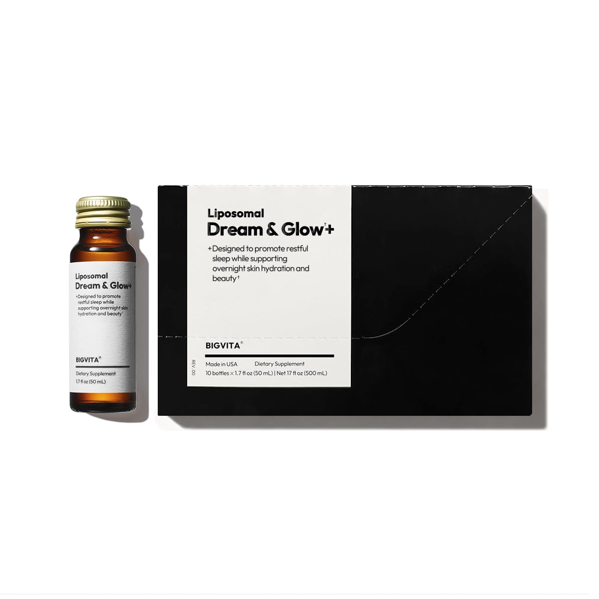 BIGVITA Liposomal Dream & Glow+ 10 shots packaging front view