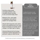BIGVITA Liposomal Dream & Glow+ shot on a nightstand