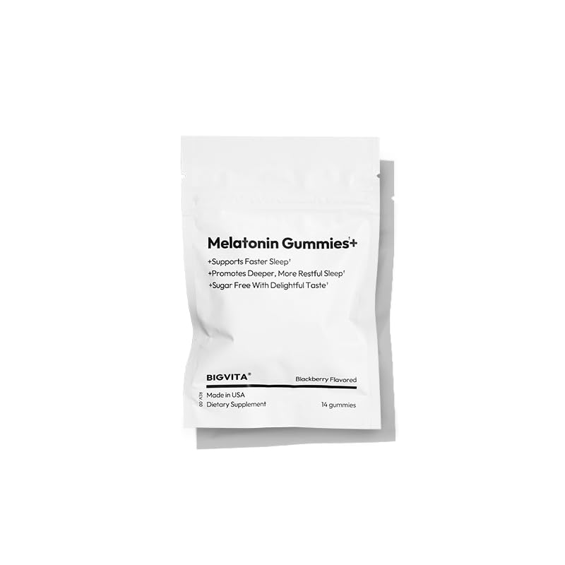 BIGVITA Melatonin Gummies 14 Count front view with berry flavour