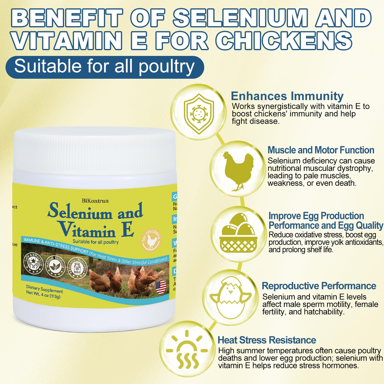 BiKontrun Vitamin E & Selenium Supplement 141g packaging