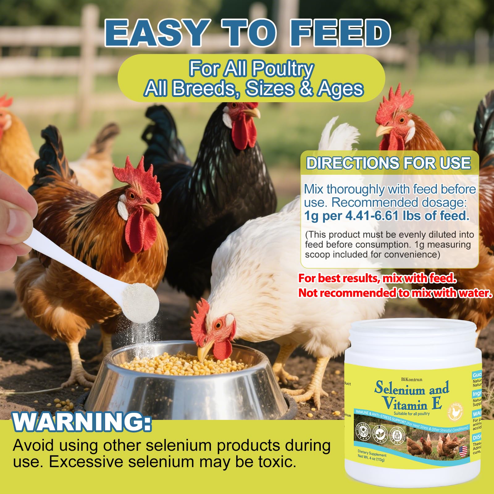 BiKontrun Vitamin E & Selenium Supplement for ducks