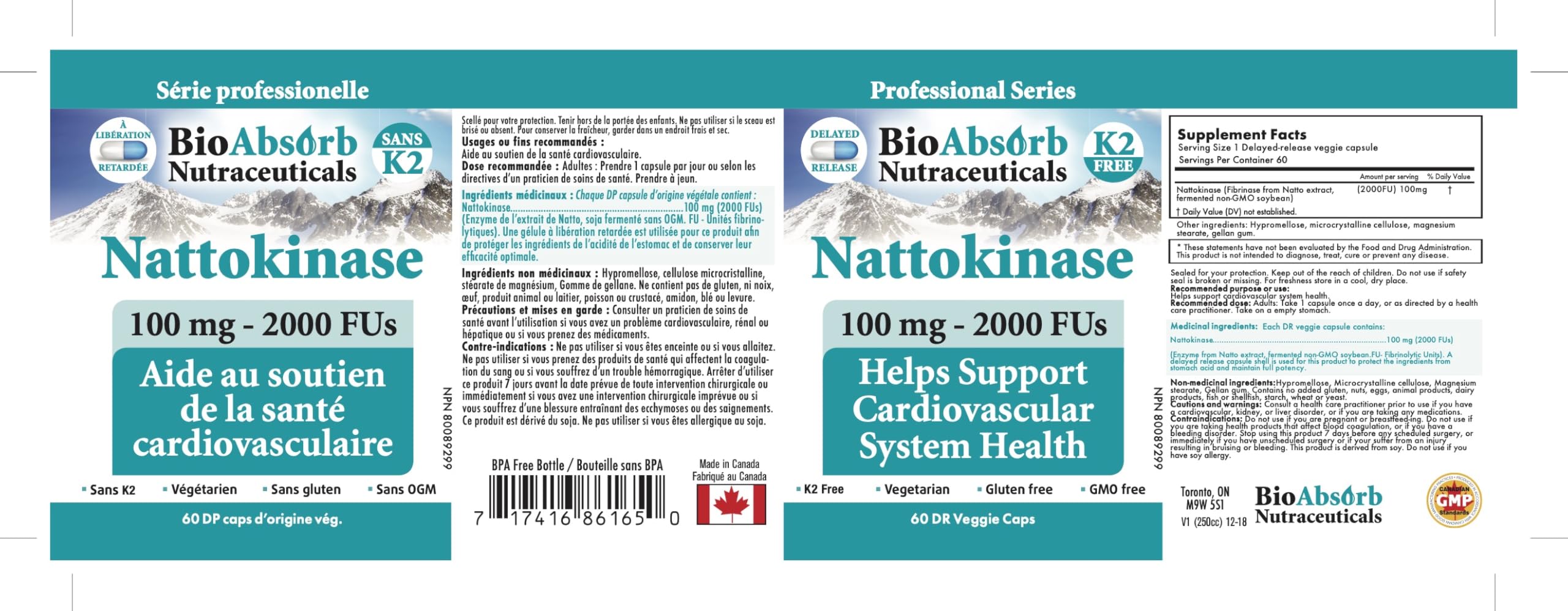 Bio Absorb Nattokinase Multi-Enzyme Supplement with a measuring spoon