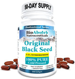 Bio Absorb Nutraceuticals Black Seed Oil Softgel Capsules bottle front view