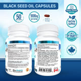 Bio Absorb Nutraceuticals Black Seed Oil Softgel Capsules with ingredients list