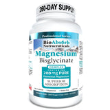 Bio Absorb Nutraceuticals Magnesium Bisglycinate 200mg front view