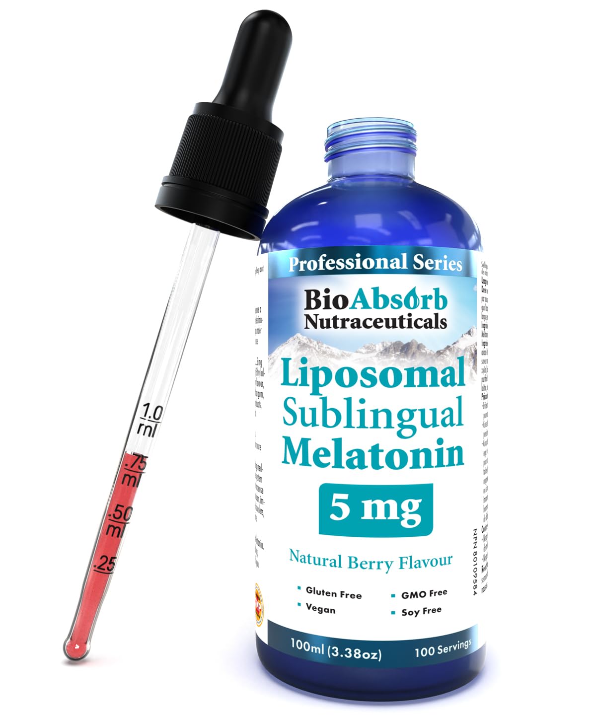 Bio Absorb Nutraceuticals Melatonin Liquid bottle front view