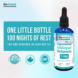 Bio Absorb Nutraceuticals Melatonin Liquid bottle side view