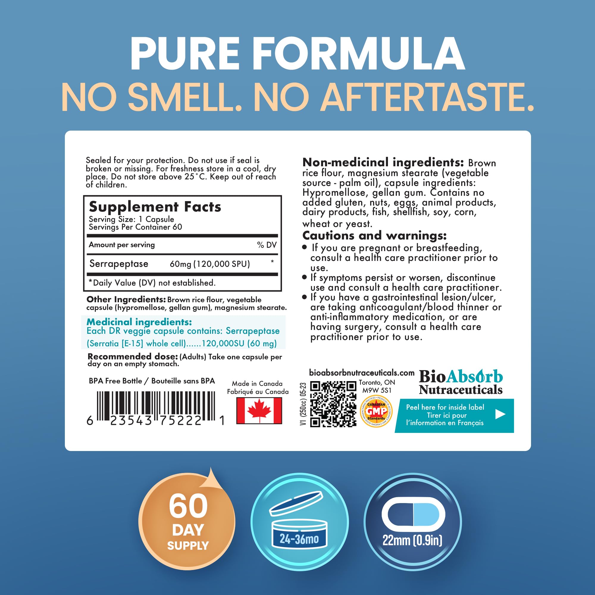 Bio Absorb Nutraceuticals Serrapeptase Multi-Enzyme Supplement dosage instructions