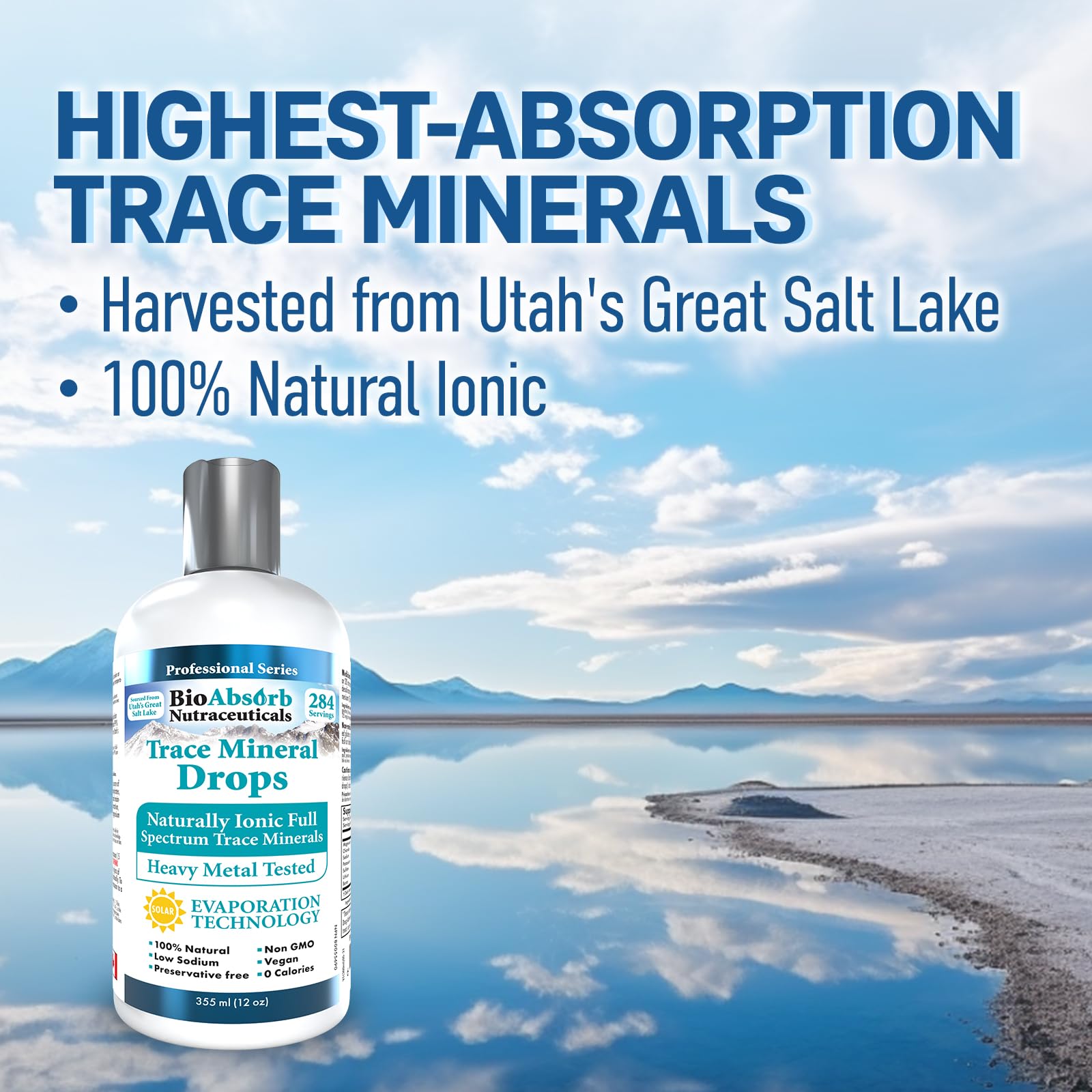 Bio Absorb Nutraceuticals Trace Minerals Liquid Complex 340g side view