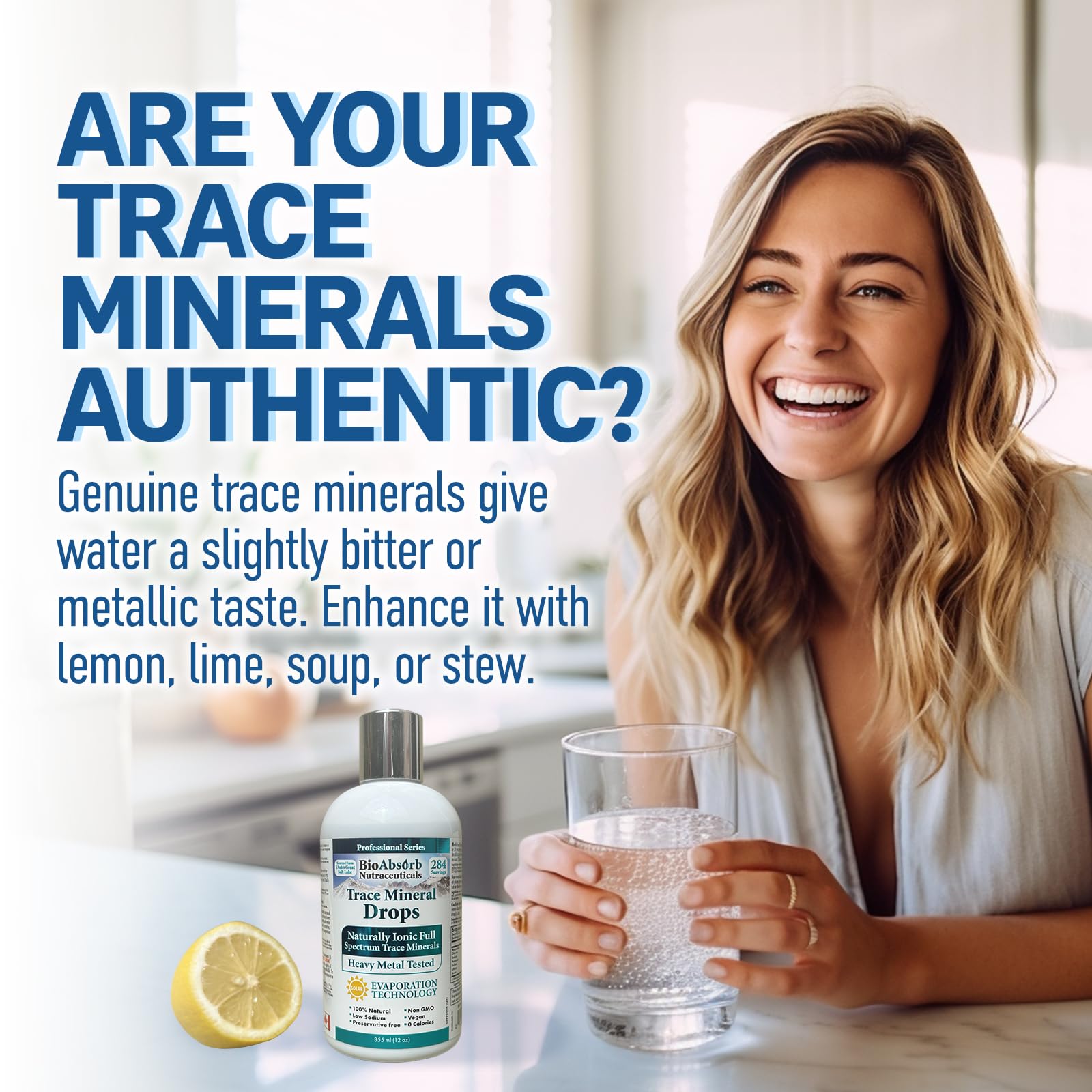 Bio Absorb Nutraceuticals Trace Minerals Liquid Complex 340g with measuring cap