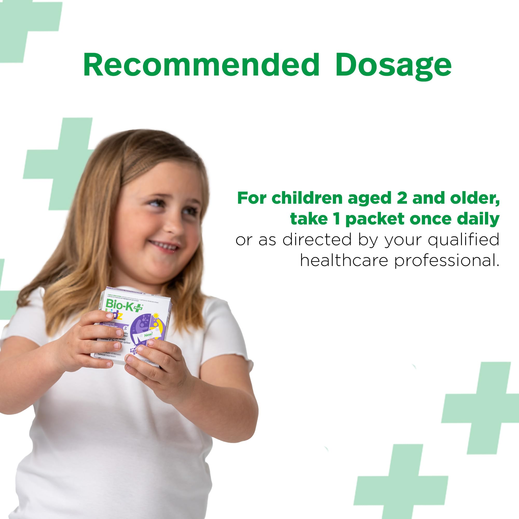 Bio-K Plus Kidz Probiotic Powder in a child's lunchbox