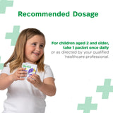 Bio-K Plus Kidz Probiotic Powder in a child's lunchbox