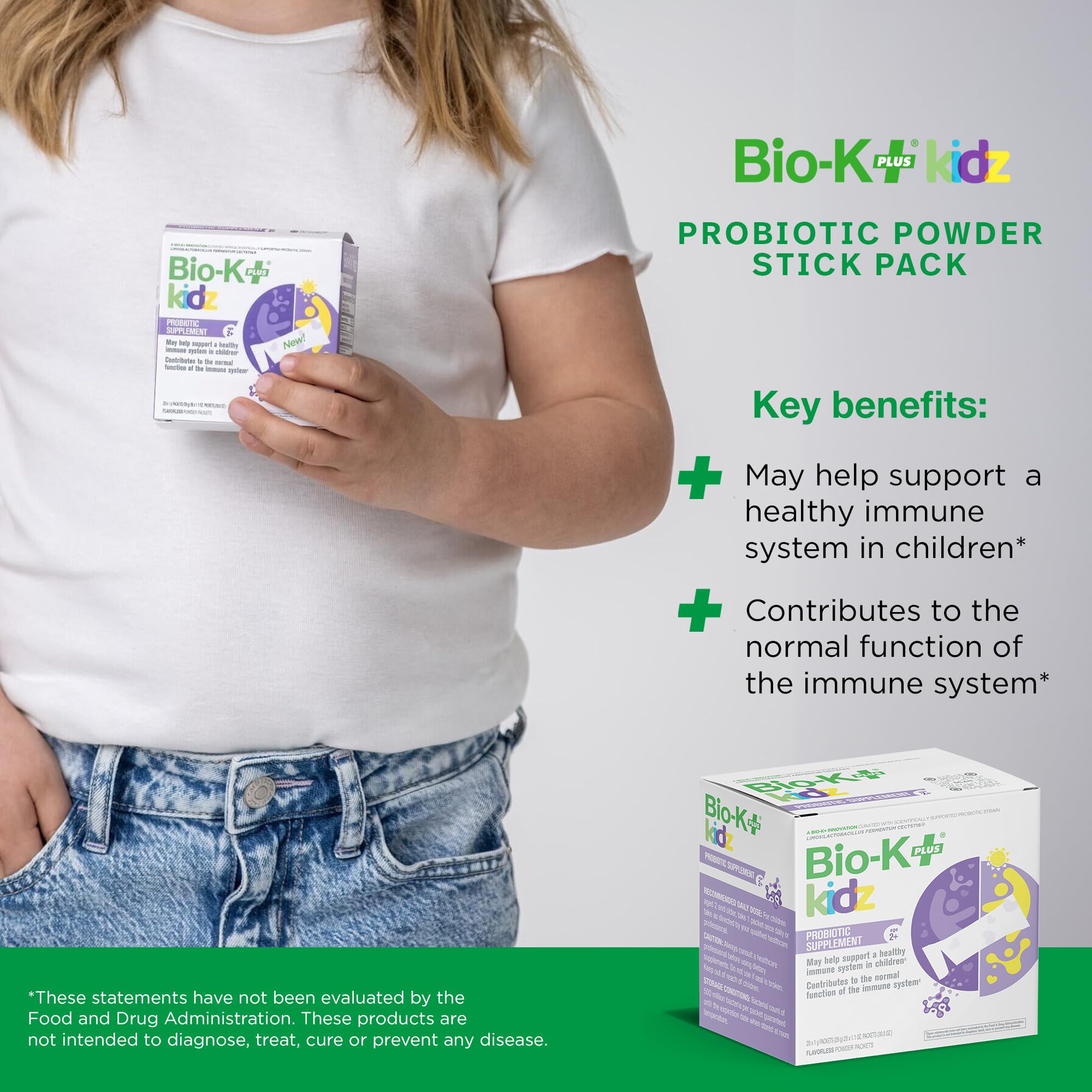 Bio-K Plus Kidz Probiotic Powder mixed in a drink