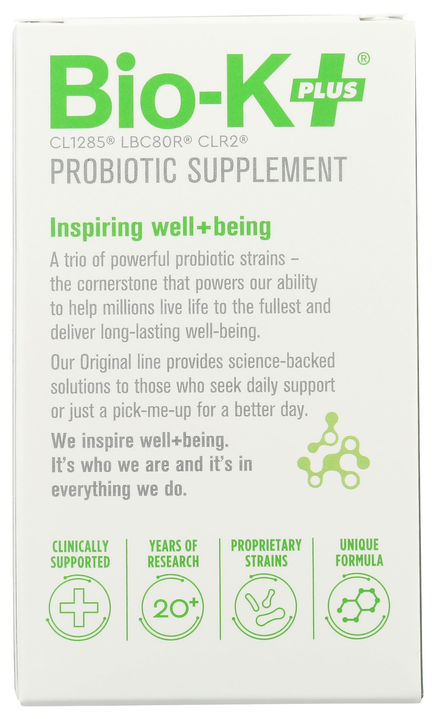 Bio-K Plus Probiotic Capsules bottle with label