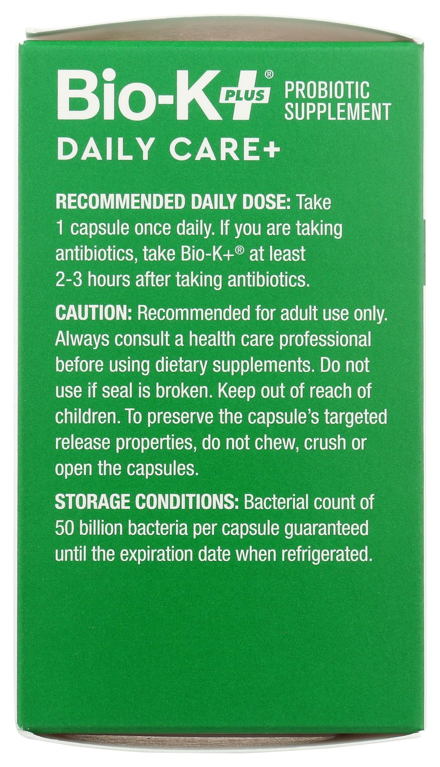 Bio-K Plus Probiotic Capsules close-up of the capsule