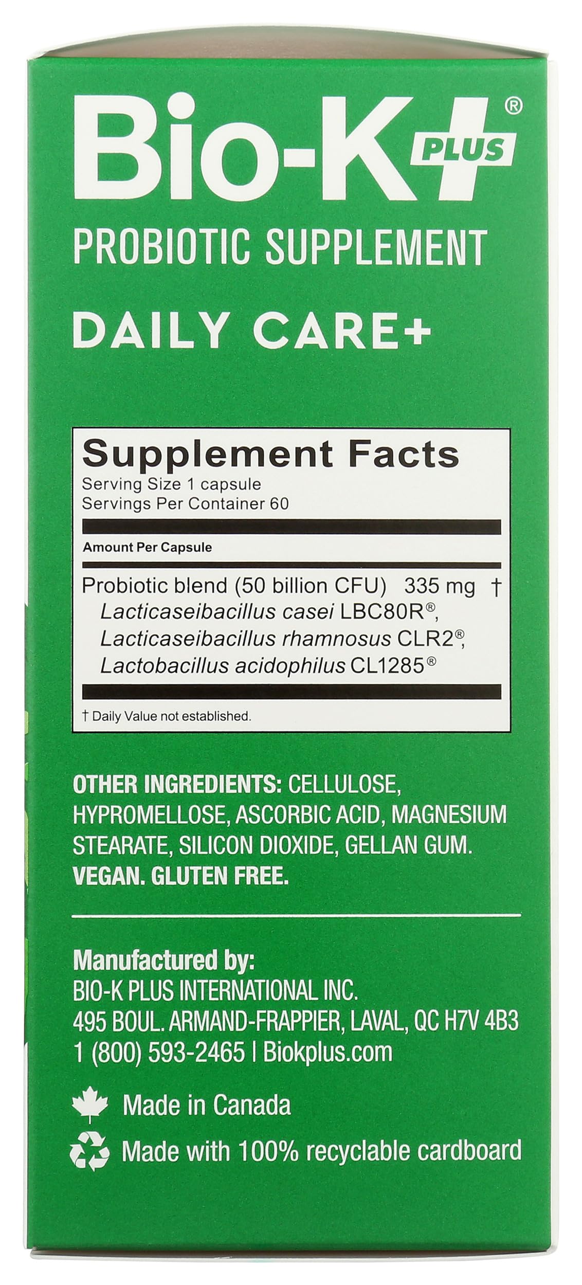Bio-K Plus Probiotic Capsules lifestyle scene with a glass of water