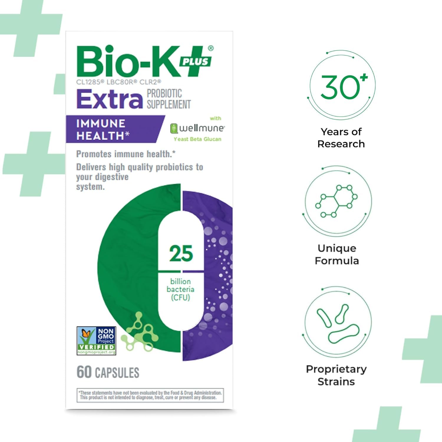 Bio-K Plus Probiotic Supplement with Wellmune label