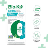 Bio-K Plus Probiotic with Ashwagandha back view of packaging