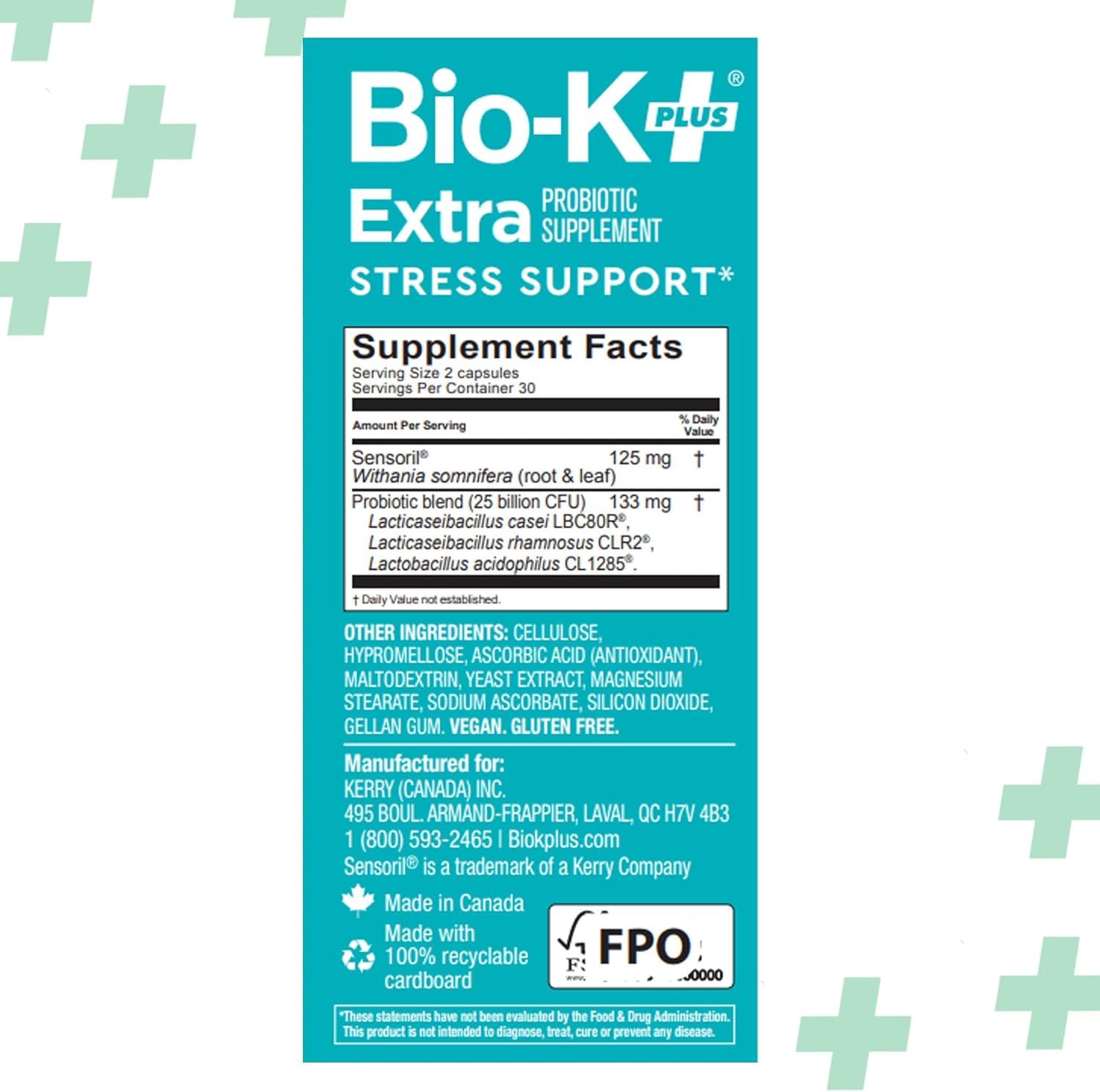 Bio-K Plus Probiotic with Ashwagandha on a table