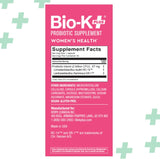 Bio-K Plus Women's Health Probiotic packaging back view