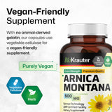 BIO KRAUTER Arnica Capsules on a wooden table
