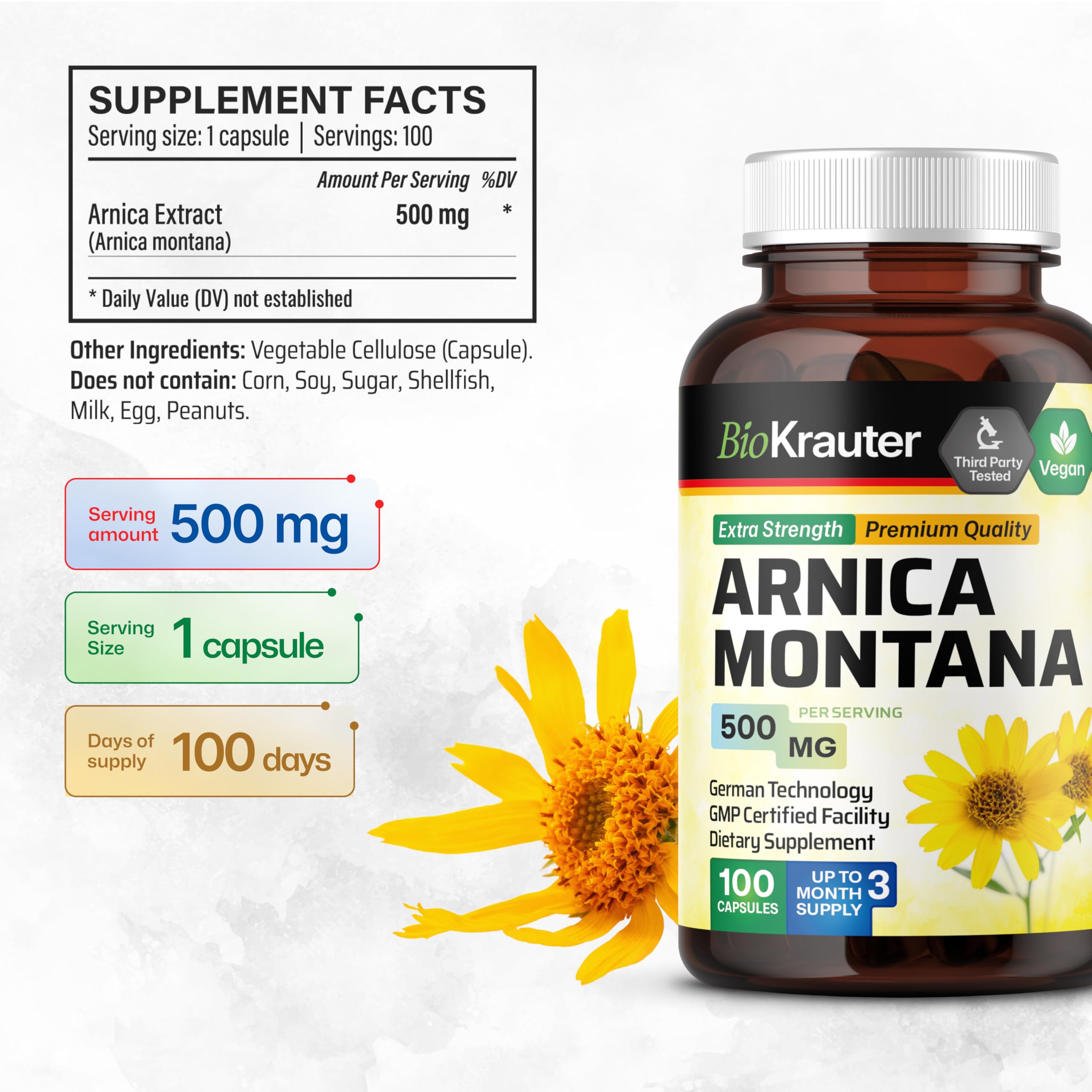 BIO KRAUTER Arnica Capsules with natural ingredients