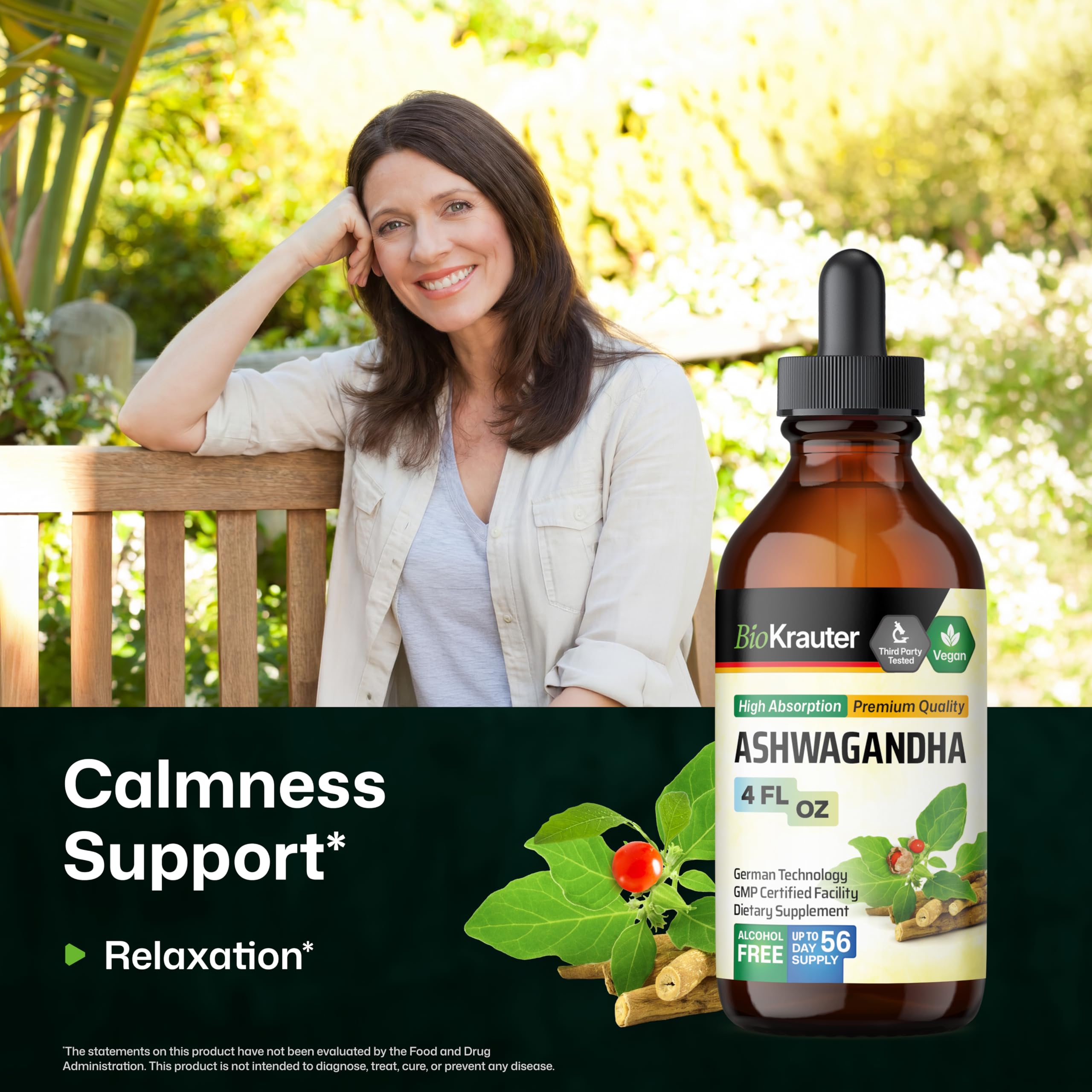 BIO KRAUTER Ashwagandha Drops ingredients list on the label