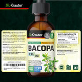 BIO KRAUTER Bacopa Monnieri Liquid Extract 650mg with glass of water