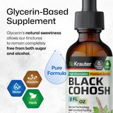 BIO KRAUTER Black Cohosh Root 2 fl oz bottle with measuring spoon